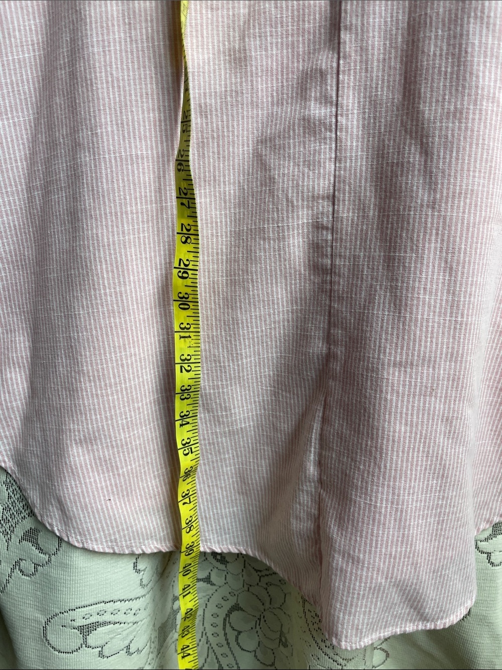 Mlle Gabrielle Pink and White Striped Sleeveless Shirt Dress with Pockets Size M - Picture 9 of 9